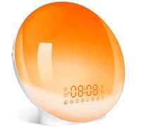 Honestself Sunrise Alarm Clocks,Wake Up Light Alarm Clock Bedside Clock with Light for Sunrise Sunset Simulation, Double Alarm+Snooze, with 11 Colorful Atmosphere Lamp, 7 Nature Sounds & FM Radio