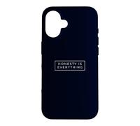 Honesty Is Everything Minimalist White Box Typography Text Case for iPhone 16