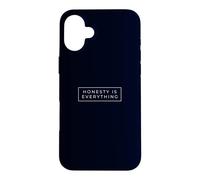 Honesty Is Everything Minimalist White Box Typography Text Case for iPhone 16 Plus
