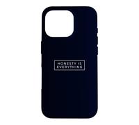 Honesty Is Everything Minimalist White Box Typography Text Case for iPhone 16 Pro