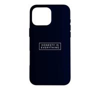 Honesty Is Everything Minimalist White Box Typography Text Case for iPhone 16 Pro Max