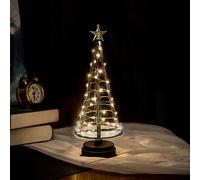 HONESTY Mini Christmas Tree, Night Light for Home/Decoration/Party/Wedding, USB or Battery Powered, 10Inch 40LED Light Tree, Inside Black S