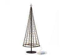 HONESTY Santa's Tree,Artificial Mini Santa's Tree With Topper Star, Trees with Flat Plate and Battery House Outside for Indoor, Table Lamp & Nice Decorations for your Rooms,Black L