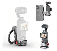 HoneTeek Magnetic Mount Stand for DJI Osmo Pocket 3 / Pocket 4, MagSafe Compatible Phone Holder with 17 Strong Magnets, Magnet Expansion Adapter with Cold Shoe & 1/4″ Thread, DJI Accessories