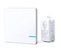 HoneTeek Wireless Light Switch Kit, Kinetic Switch and Receiver up to 200m, No WIFI & Wiring Needed, Expandable Remote Control, Wall Switches Fixture for Lamp, Ceiling Light