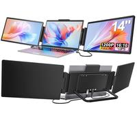 Honewone 14" 1200P FHD 16:10 Triple Portable Laptop Monitor Extender, Type-C/HDMI Plug & Play for 13.3"-16" Laptops, Mac/Wins/Android/Chrome