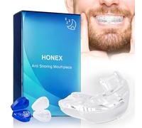 honex Anti snoring Mouthpiece. Adjustable Mandibular Advancement Device with Travel Case, Comfortable -Free for Men and Women