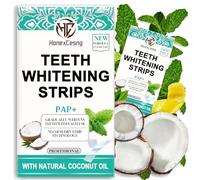HonexCesng Professional Non-Peroxide Whitening Strips - 14-Day Treatment (28 Strips) - Fast Whitening, Enamel-Safe, Removes Coffee & Wine Stains