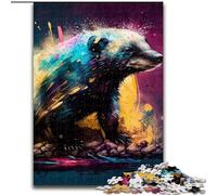 Honey Badger 1000 Pieces Puzzle Gifts Wooden Jigsaw Puzzles for Adults for Home Decor & Holiday Fun size : 50x75cm