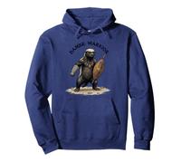 Honey Badger African Shield Tribal Warrior Illustration Pullover Hoodie