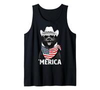 Honey Badger American Flag Bandana Sunglasses Cowboy Hat Tank Top