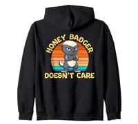 Honey Badger Doesn’t Care Funny Teens Kids Mens Womens Cute Zip Hoodie
