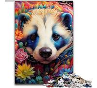 Honey Badger Flowers Jigsaw Puzzles 1000 Pieces for Adults cardboard Jigsaw Puzzles for Adults Challenging Brain Teaser for Teenagers, Family Game Night Fun 26x38cm