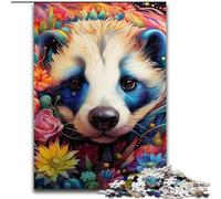 Honey Badger Flowers Jigsaw Puzzles for Adults 1000 Wooden Jigsaw Puzzles for Home Decor, Brain Training size : 50x75cm