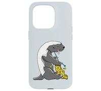 Honey Badger funny cartoon animal knitting Case for iPhone 15 Pro