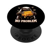 Honey Badger Honeycomb Mascot Graphic Design PopSockets Adhesive PopGrip