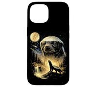 Honey Badger Howling to The Moon Meme Funny 90s Honey Badger Case for iPhone 15
