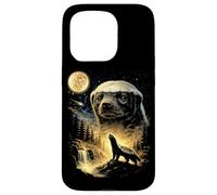 Honey Badger Howling to The Moon Meme Funny 90s Honey Badger Case for iPhone 15 Pro