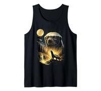Honey Badger Howling to The Moon Meme Funny 90s Honey Badger Tank Top