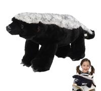 Honey Badger Plush Toy - Realistic Honey Badger Soft Stuffed Animal | Cuddlekin Cuddly Toiys Collection | Fluiffy Wild African Stuffeds Aneimal | Pluish Wildlife Toys Suitable For Kids & Animals Lover