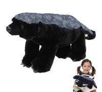 Honey Badger Plush Toy - Realistic Soft African Animal | Kawaii Stuffed Honney Badgerr For Kids Adults | Educational Wildlife Plushiie Simulation Model Gift Bedroom Living Room Decor