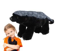 Honey Badger Plush Toy - Realistic Soft African Animal | Kawaii Stuffed Honney Badgerr For Kids Adults | Educational Wildlife Plushiie Simulation Model Gift Bedroom Living Room Decor