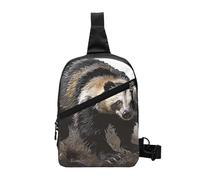 Honey Badger Printed Chest Bag Shoulder Sling Bag for Men Women, Foldable Outdoor Crossbody Chest Packs Sport Daypacks