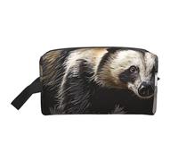 Honey Badger Printed Makeup Bag Large Travel Cosmetic Bags Waterproof Cosmetic Case Toiletry Bag Organizer for Women Mom Girls