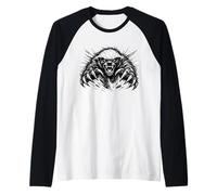 Honey Badger Scribble Design Claws Lunging Angry Aggressive Raglan Baseball Tee