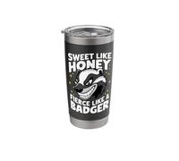 Honey Badger Sweet Like Honey Fierce Like A Badger Funny Stainless Steel Insulated Tumbler