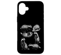 Honey Badger Vintage Sketch Art Wildlife Animal Retro Nature Case for iPhone 16 Plus