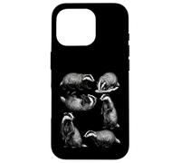Honey Badger Vintage Sketch Art Wildlife Animal Retro Nature Case for iPhone 16 Pro