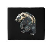 Honey Badger1 Mens Wallet Slim Leather Card Holder Bifold Wallets Front Pocket