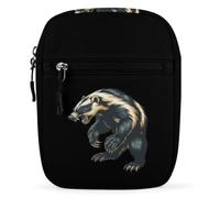 Honey Badger1 Small Cross Body Bag Women Men Purse | Mini Shoulder Messenger Bags Handbag Phone Wallet with Adjustable Strap