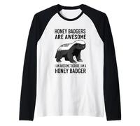 Honey Badgers are Awesome I Am Awesome I Am A Honey Badger Raglan Baseball Tee