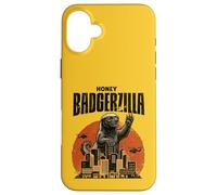 Honey Badgerzilla Monster City Attack Retro Art Case for iPhone 16 Plus