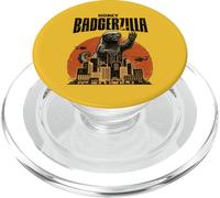 Honey Badgerzilla Monster City Attack Retro Art PopSockets PopGrip for MagSafe