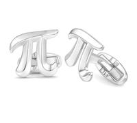 HONEY BEAR π Physics Mathematics Maths Symbol Cufflinks for Men Shirt,Stainless Steel for Business Wedding Gift Silver