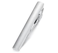 HONEY BEAR 1.97"/2.12"/2.36" Mens Tie clip Bar for Normal Size Tie Business Wedding Gift,5/5.4/6cm (6cm Matte Silver Polished)