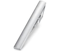 HONEY BEAR 1.97"/2.12"/2.36" Mens Tie clip Bar for Normal Size Tie Business Wedding Gift,5/5.4/6cm (Matte Silver 5.4cm)