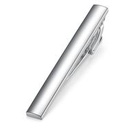HONEY BEAR 1.97"/2.12"/2.36" Mens Tie clip Bar for Normal Size Tie Business Wedding Gift,5/5.4/6cm (Shinny Silver 6cm)