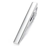 HONEY BEAR 1.97"/2.12"/2.36" Mens Tie clip Bar for Normal Size Tie Business Wedding Gift,5/5.4/6cm (Shinny Silver 5.4cm)