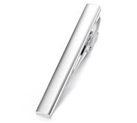 HONEY BEAR 1.97"/2.12"/2.36" Mens Tie clip Bar for Normal Size Tie Business Wedding Gift,5/5.4/6cm (Shinny Silver 5cm)