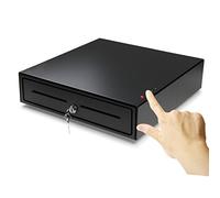 HONEY BEAR 16Inch Manual Key & Push-Button Release Lock Cash Register Drawer Tray, Heavy Duty, with 4 Bills & 8 Coins Removable Tray