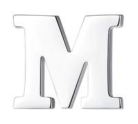 HONEY BEAR 1pc Alphabet Letters A to Z Collar Brooch Label Pins Badge for Mens' Suit/Women's Shirt for Business Gift,Silver M 0.94in