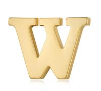 HONEY BEAR 1pc Collar Brooch Label Pins Badge 26 Alphabet Letters A to Z for Mens' Suit/Women's Shirt for Business Wedding Gift, Matte Gold Golden (W-0.94inch)