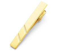 HONEY BEAR 2.12"/1.97" Mens Tie Clip Bar - Normal Size for Business Wedding Gift,5.4cm/5cm (Brushed Gold Horizontal 5cm)