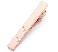 HONEY BEAR 2.12"/1.97" Mens Tie Clip Bar - Normal Size for Business Wedding Gift,5.4cm/5cm (Brushed Rose Gold Horizontal 5.4cm)