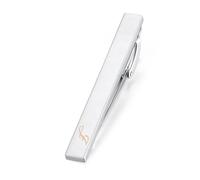 HONEY BEAR 2.12 Inch Mens Initial Alphabet Letter Tie Clip Bar - Normal Size Tie Shirt Gift,5.4cm,Brushed Silver (J-5.4cm)