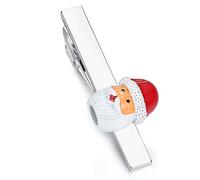 HONEY BEAR 2.12" Red Santa Claus Tie Clip Bar for Men Christmas Gift